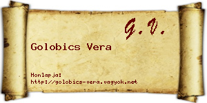 Golobics Vera névjegykártya